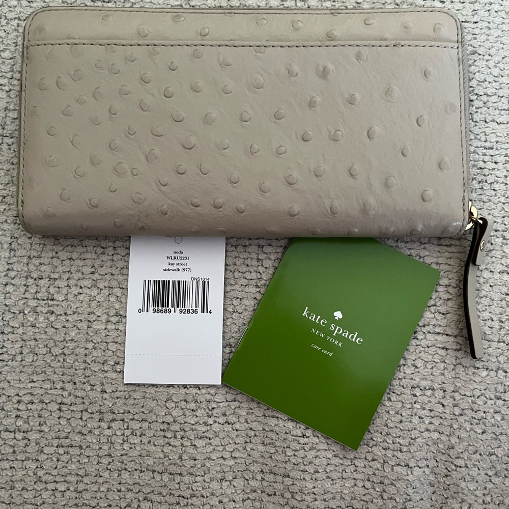 KATE SPADE ♠️  KAY STREET NEDA CONTINENTAL WALLET IN LEATHER AND COMOR SIDEWALK - Picture 8 of 14